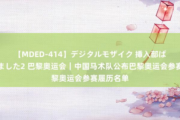 【MDED-414】デジタルモザイク 挿入部ばかり集めました2 巴黎奥运会|中国马术队公布巴黎奥运会参赛履历名单