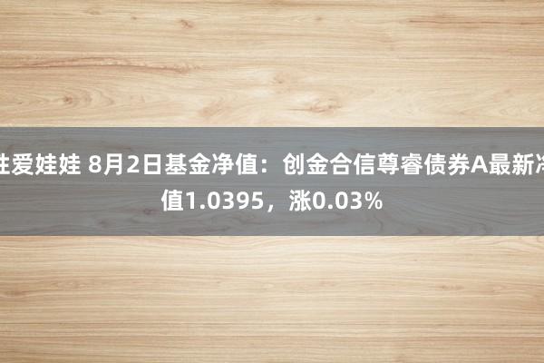 性爱娃娃 8月2日基金净值:创金合信尊睿债券A最新净值1.0395,涨0.03%