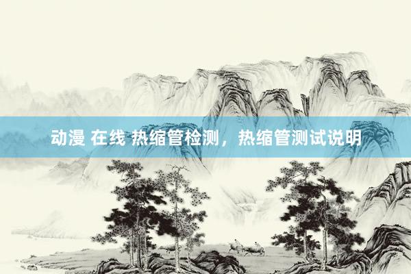 动漫 在线 热缩管检测,热缩管测试说明