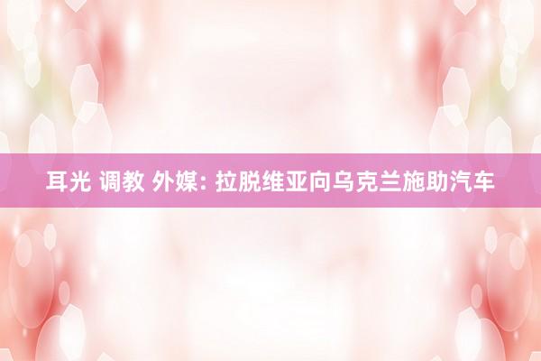 耳光 调教 外媒: 拉脱维亚向乌克兰施助汽车