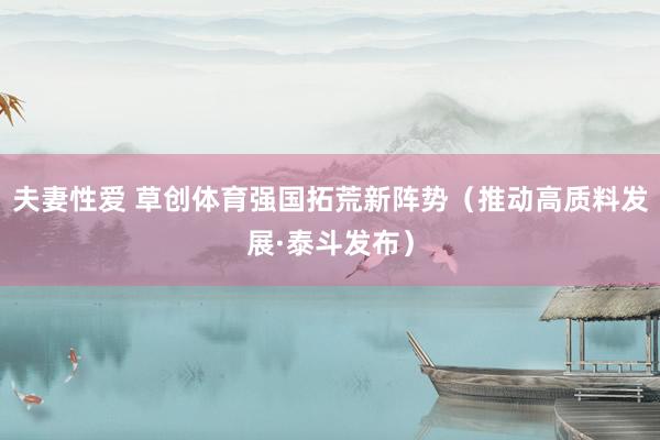 夫妻性爱 草创体育强国拓荒新阵势(推动高质料发展·泰斗发布)
