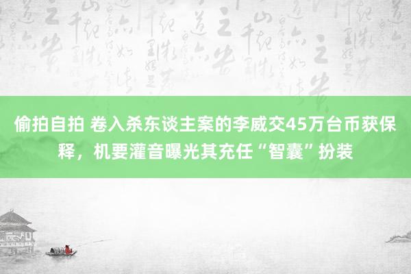 偷拍自拍 卷入杀东谈主案的李威交45万台币获保释，机要灌音曝光其充任“智囊”扮装