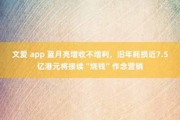 文爱 app 蓝月亮增收不增利,旧年耗损近7.5亿港元将接续“烧钱”作念营销