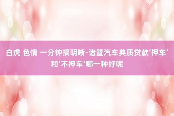 白虎 色情 一分钟搞明晰-诸暨汽车典质贷款‘押车’和‘不押车’哪一种好呢